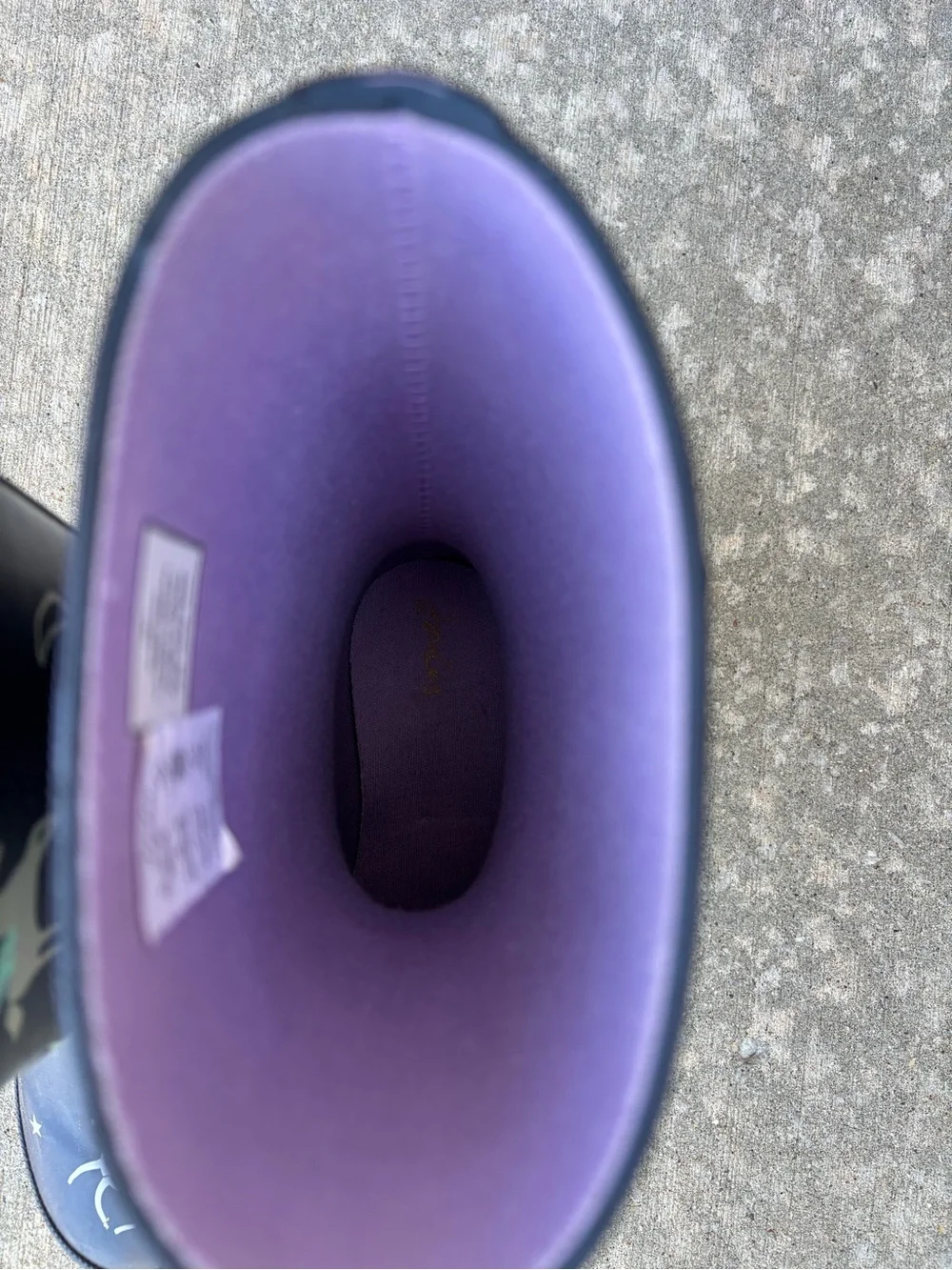 Girls Navy Unicorn Rain Boots with Purple Lining